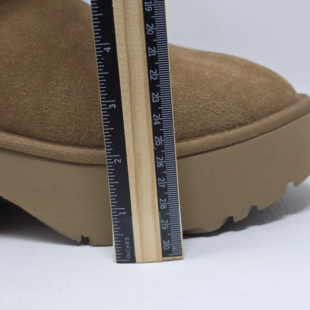 UGG Women's Size 11 Classic Heights Chestnut Suede Platform Boots 1158310 New